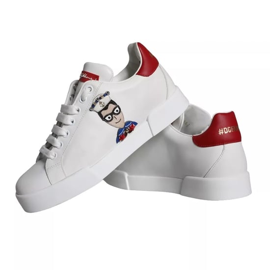Dolce & Gabbana Witte Patch Kalfsleer Nappa Portofino Sneakers Schoenen - Image 4