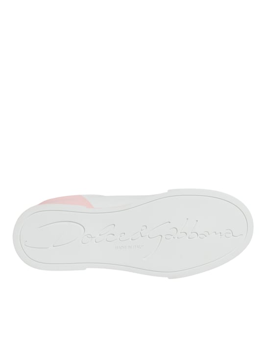 Dolce & Gabbana Witte Roze Portofino Lage Sneakers Schoenen - Image 6