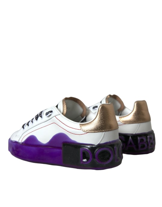 Dolce & Gabbana Witte Leren Portofino Lage Sneakers Schoenen - Image 4