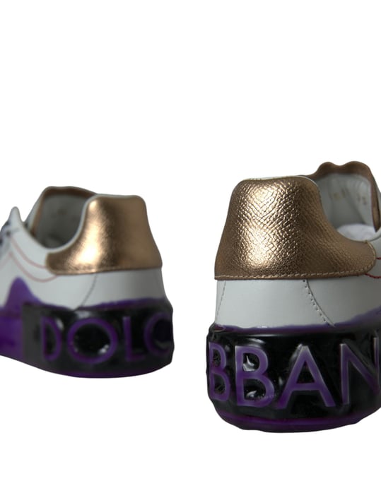 Dolce & Gabbana Witte Leren Portofino Lage Sneakers Schoenen - Image 5