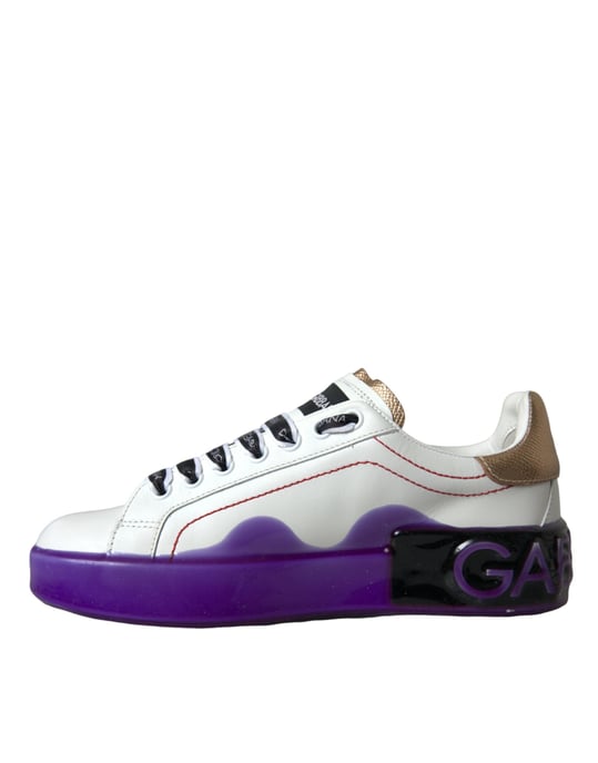 Dolce & Gabbana Witte Leren Portofino Lage Sneakers Schoenen - Image 6
