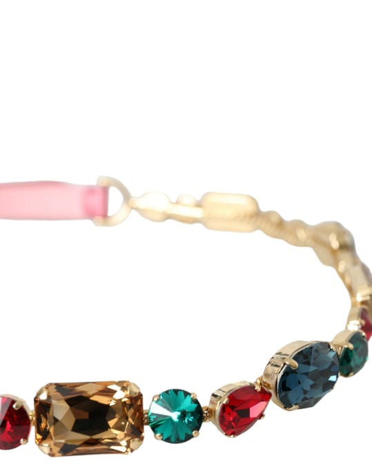 Dolce & Gabbana Roze Leren Crystal Ketting Versierde Ceintuur - Image 5