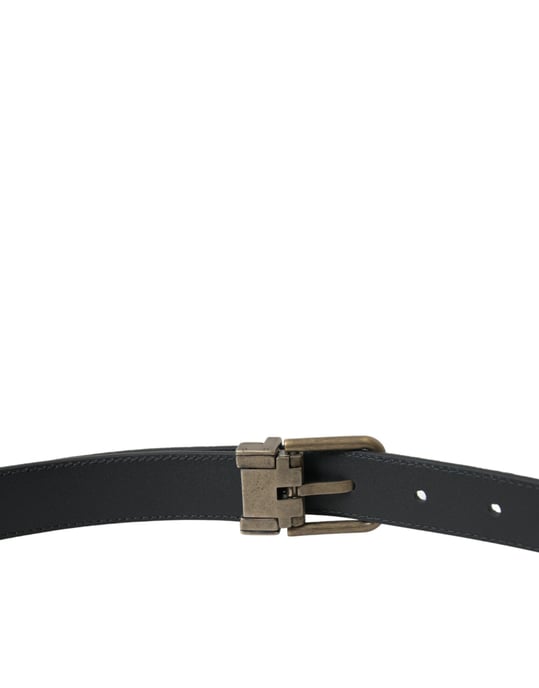 Dolce & Gabbana Zwarte Suède Leren Gouden Metalen Gesp Riem - Image 4