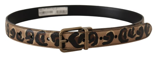 Dolce & Gabbana Bruine Leren Luipaardprint Gouden Metaal Gesp Ceintuur - Image 3