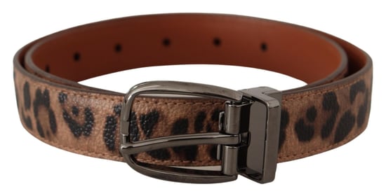 Dolce & Gabbana Bruine Luipaard Geïmpregneerde Leren Gesp Ceintuur - Image 1