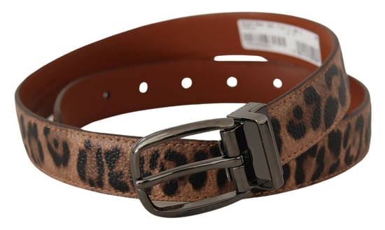 Dolce & Gabbana Bruine Luipaard Geïmpregneerde Leren Gesp Ceintuur - Image 2
