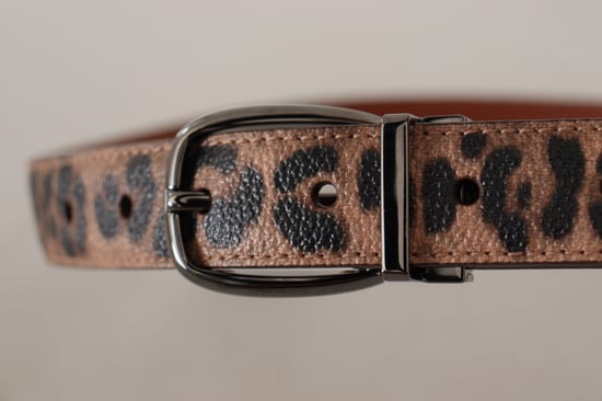 Dolce & Gabbana Bruine Luipaard Geïmpregneerde Leren Gesp Ceintuur - Image 4
