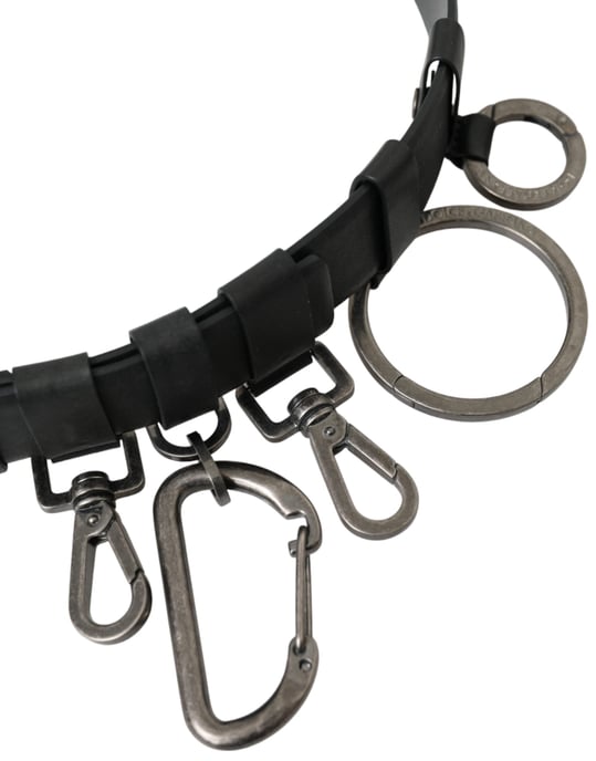 Dolce & Gabbana Zwart Kalfsleren Riem met Zilveren Metalen Gesp - Image 3
