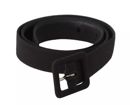 Dolce & Gabbana Zwarte Velours Leren Logo Riem met Gesp - Image 1