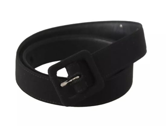 Dolce & Gabbana Zwarte Velours Leren Logo Riem met Gesp - Image 2