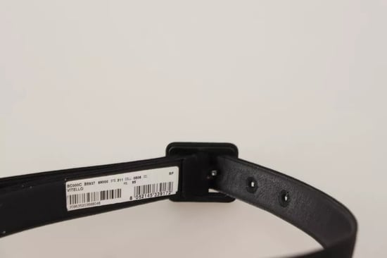 Dolce & Gabbana Zwarte Velours Leren Logo Riem met Gesp - Image 6