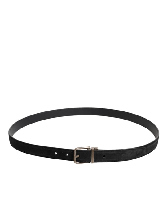 Dolce & Gabbana Zwart Kalfskleren Classic Metalen Gesp Riem - Image 3