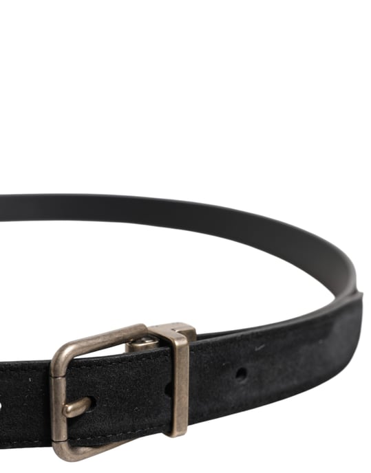 Dolce & Gabbana Zwart Kalfskleren Classic Metalen Gesp Riem - Image 4