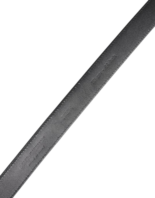 Dolce & Gabbana Zwart Kalfskleren Classic Metalen Gesp Riem - Image 5