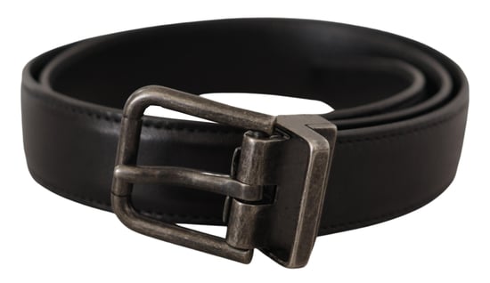 Dolce & Gabbana Zwarte Kalfsleer Logo Metalen Gesp Riem - Image 1