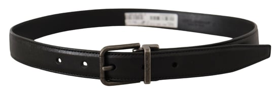 Dolce & Gabbana Zwarte Kalfsleer Logo Metalen Gesp Riem - Image 3