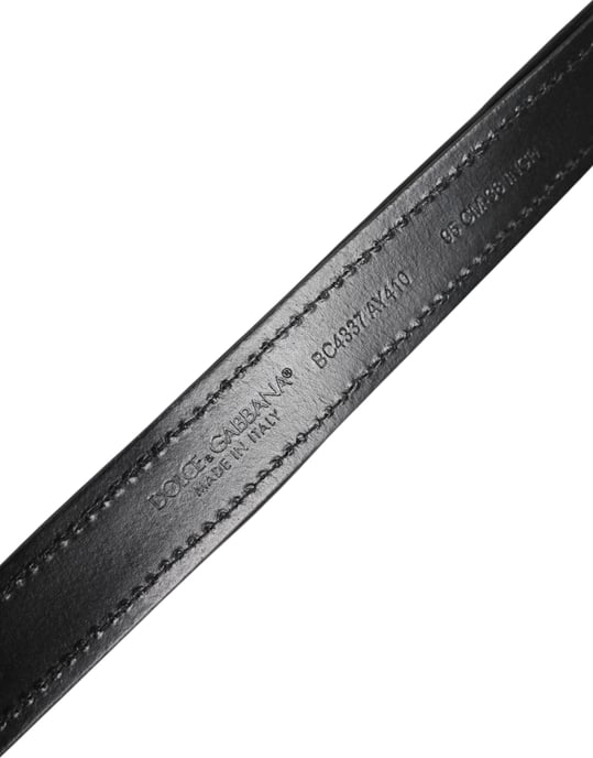 Dolce & Gabbana Zwarte Pailletten Versierde Metalen Gespsluiting Riem - Image 5