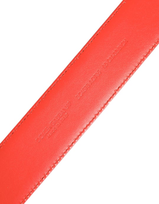 Dolce & Gabbana Oranje Gouden Toon Metaal Logo Gesp Riem - Image 5