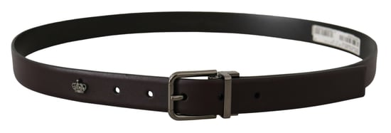Dolce & Gabbana Donkerpaarse Leren Doos Borchia Metalen Gesp Riem - Image 3