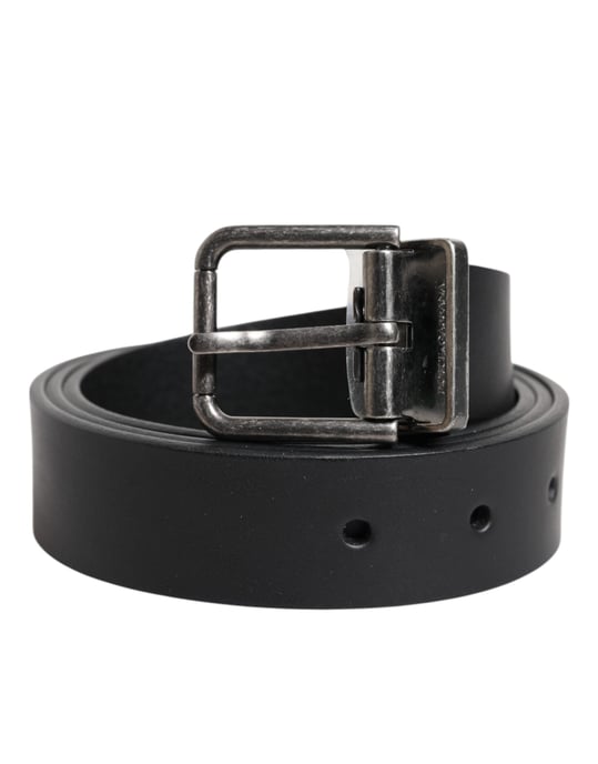 Dolce & Gabbana Zwart Klassiek Leren Riem met Metalen Gesp - Image 1