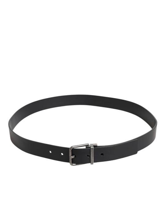 Dolce & Gabbana Zwart Klassiek Leren Riem met Metalen Gesp - Image 3