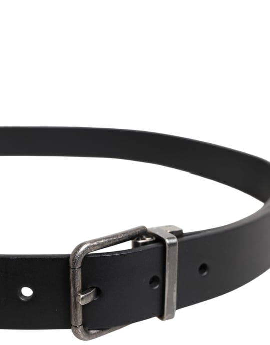 Dolce & Gabbana Zwart Klassiek Leren Riem met Metalen Gesp - Image 4