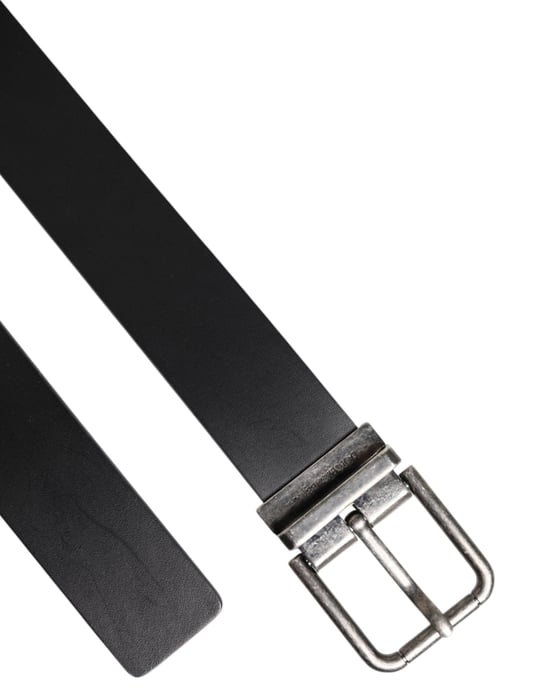 Dolce & Gabbana Zwart Klassiek Leren Riem met Metalen Gesp - Image 6