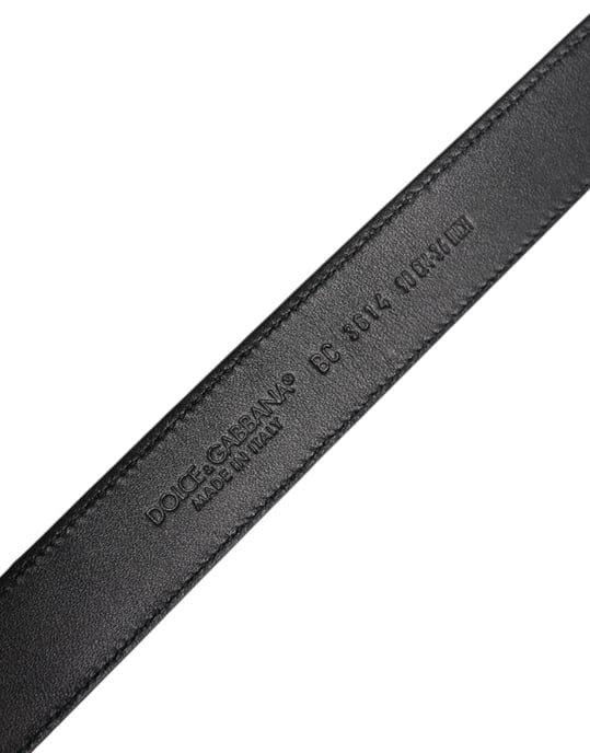Dolce & Gabbana Zwart Kalfsleer Klassieke Metalen Gesp Riem - Image 6