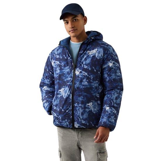 Reebok Heren Kleurblok Reversible Puffer Jacket (Blauw) - Image 3