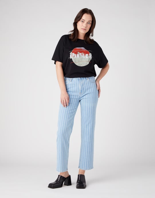 Wrangler Straight Croptone Stripe Jeans - Image 4