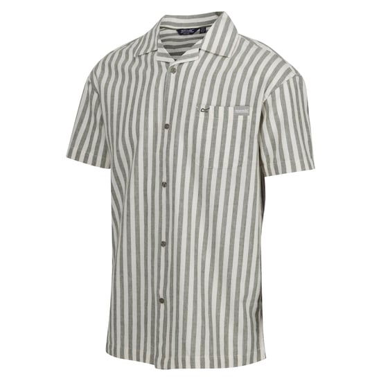 Regatta Heren Shorebay II gestreept shirt met korte mouwen (Fauna/Antiek Wit) - Image 3
