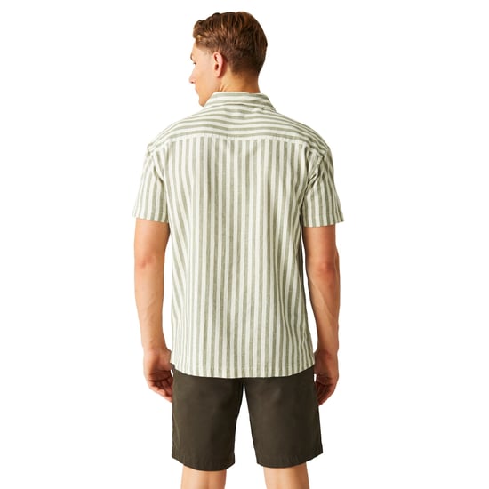 Regatta Heren Shorebay II gestreept shirt met korte mouwen (Fauna/Antiek Wit) - Image 5