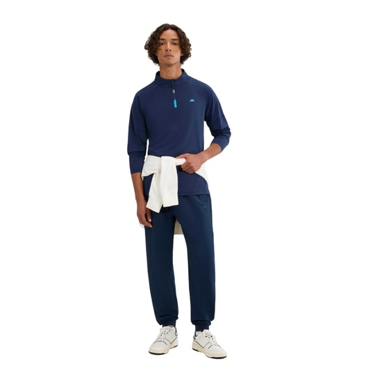 Ellesse Heren Musica Kwart Rits Lange Mouwen T-Shirt (Marineblauw) - Image 4