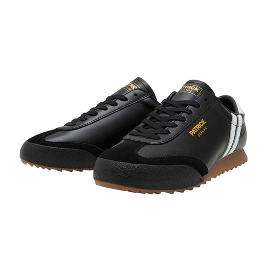 Patrick Mens Bergan Leren Sneakers (Zwart/Wit) - Image 1
