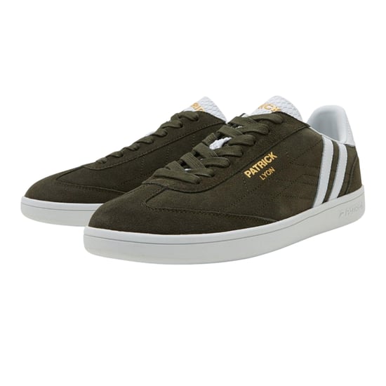 Patrick Mens Lyon Suède Cupsole Sneakers (Olijf/Wit) - Image 3