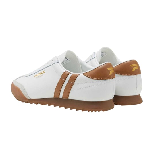 Patrick Mens Bergan Leren Sneakers (Wit/Tanis) - Image 2