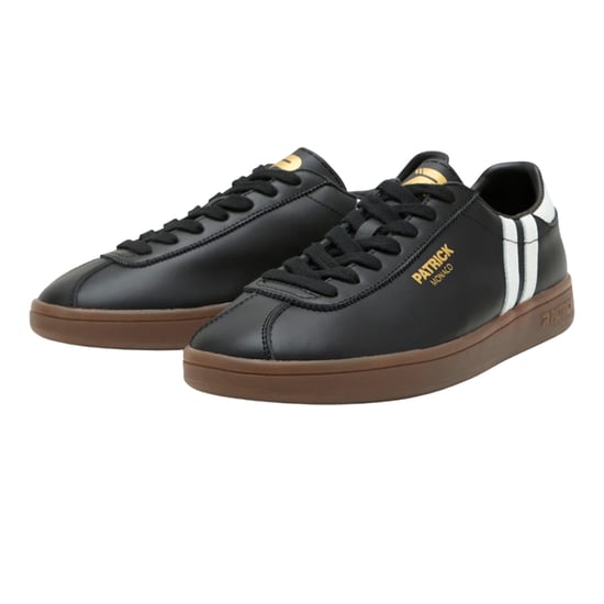 Patrick Mens Monaco Suède Cupsole Sneakers (Zwart/Wit/Donkergum) - Image 3