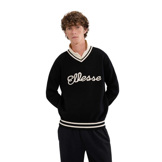 Ellesse Heren Giocios Gebreid Sweater Top (Zwart) - Image 3