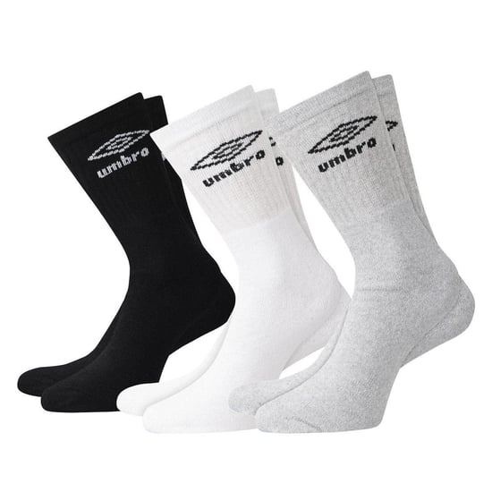 Umbro Herenbemanningsleden Sokken (Pakket van 3) (Zwart/Wit/Grijs) - Image 1