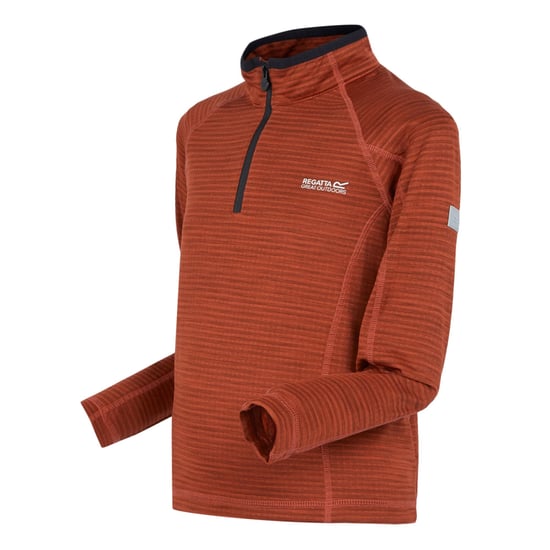 Regatta Kinderen/Kinderen Berley Half Zip Top met lange mouwen (Roodoker/Zwart) - Image 3