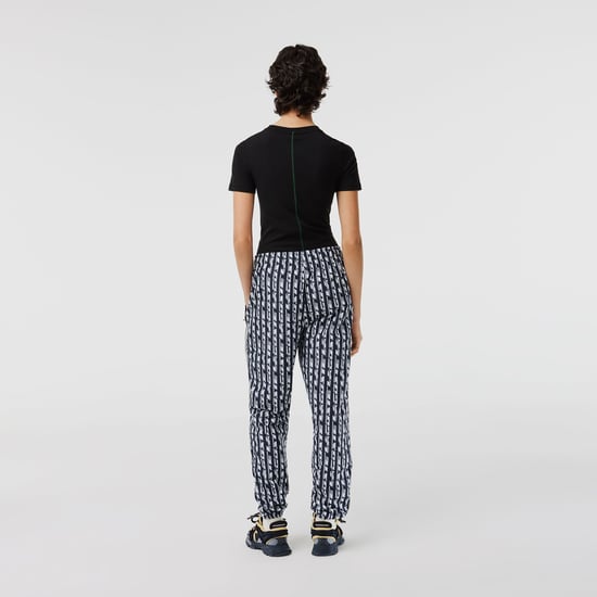 Women's Lacoste Logo Print Joggers in Black - Image 4