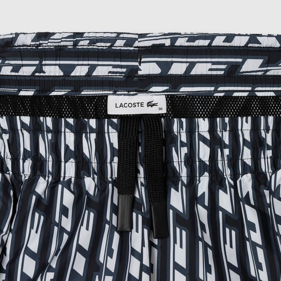 Women's Lacoste Logo Print Joggers in Black - Image 6