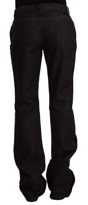 GF Ferre Zwarte Midden Taille Katoenen Denim Rechte Bootcut Jeans - Image 3