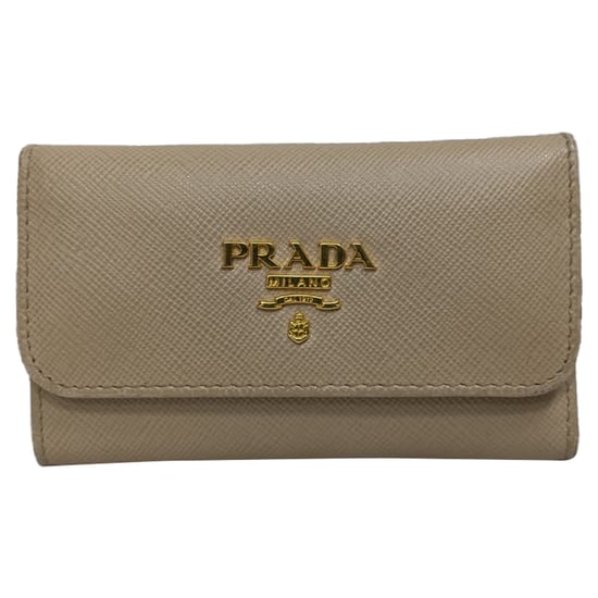 Prada sleutelhanger in beige saffiano leer - Image 1