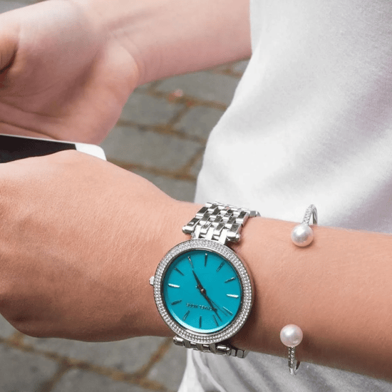Michael Kors Darci MK3515 Turquoise Wijzerplaat Dameshorloge - Image 6