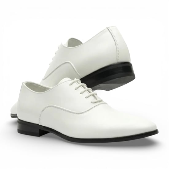 Formele witte Oxford brogue schoenen van PU-lakleer voor heren - Image 2