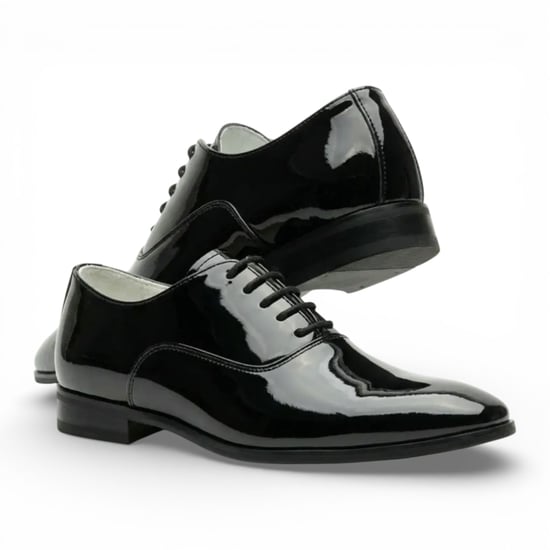 Formele zwarte lakleren Oxford brogue schoenen voor heren - Image 3