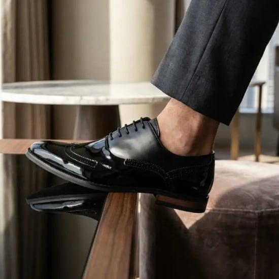 Zwarte herenschoenen van lakleer met vleugelneus (PV-model) - Image 3