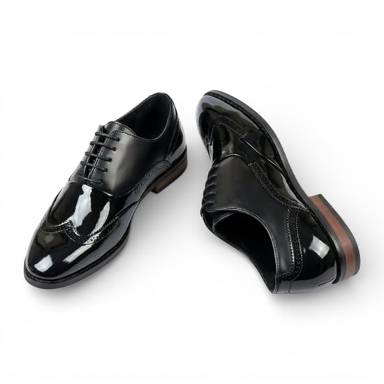 Zwarte herenschoenen van lakleer met vleugelneus (PV-model) - Image 4