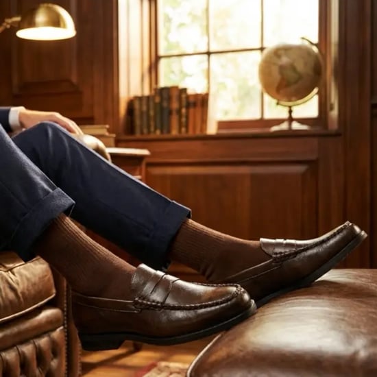 Herenschoenen van bruin PU-leer, formele penny loafers, casual schoenen - Image 3